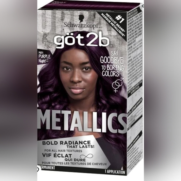 Got2b Metallics Permanent Hair Color, M64 Purple Night Charcoal - Picture 6 of 10